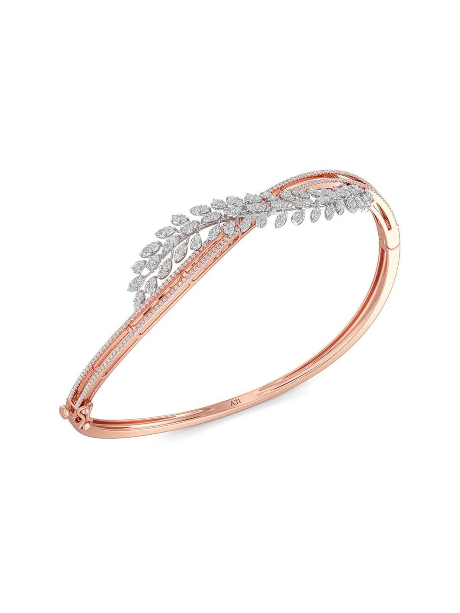 Joyalukkas 18k Rose Gold & Diamond Leaf Design Bracelet for Women