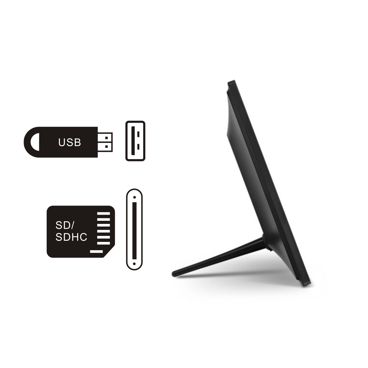 Sonicgrace 10.1&rdquo; DIGITAL PHOTO FRAME with Remote Control, 16:9 LCD Screen, Photo only, slide show, Support SD card, USB slot, Built in Calendar and clock, Wall mountable.