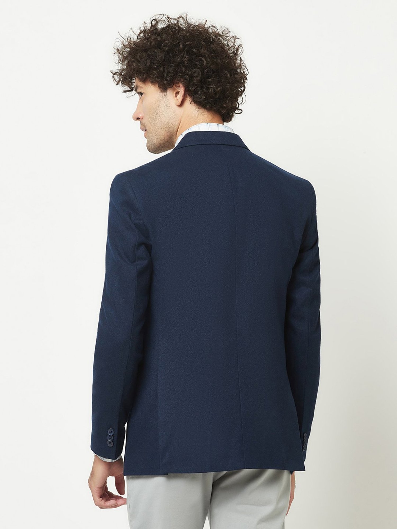 Crimsoune Club Navy Regular Fit Notch Lapel Blazer