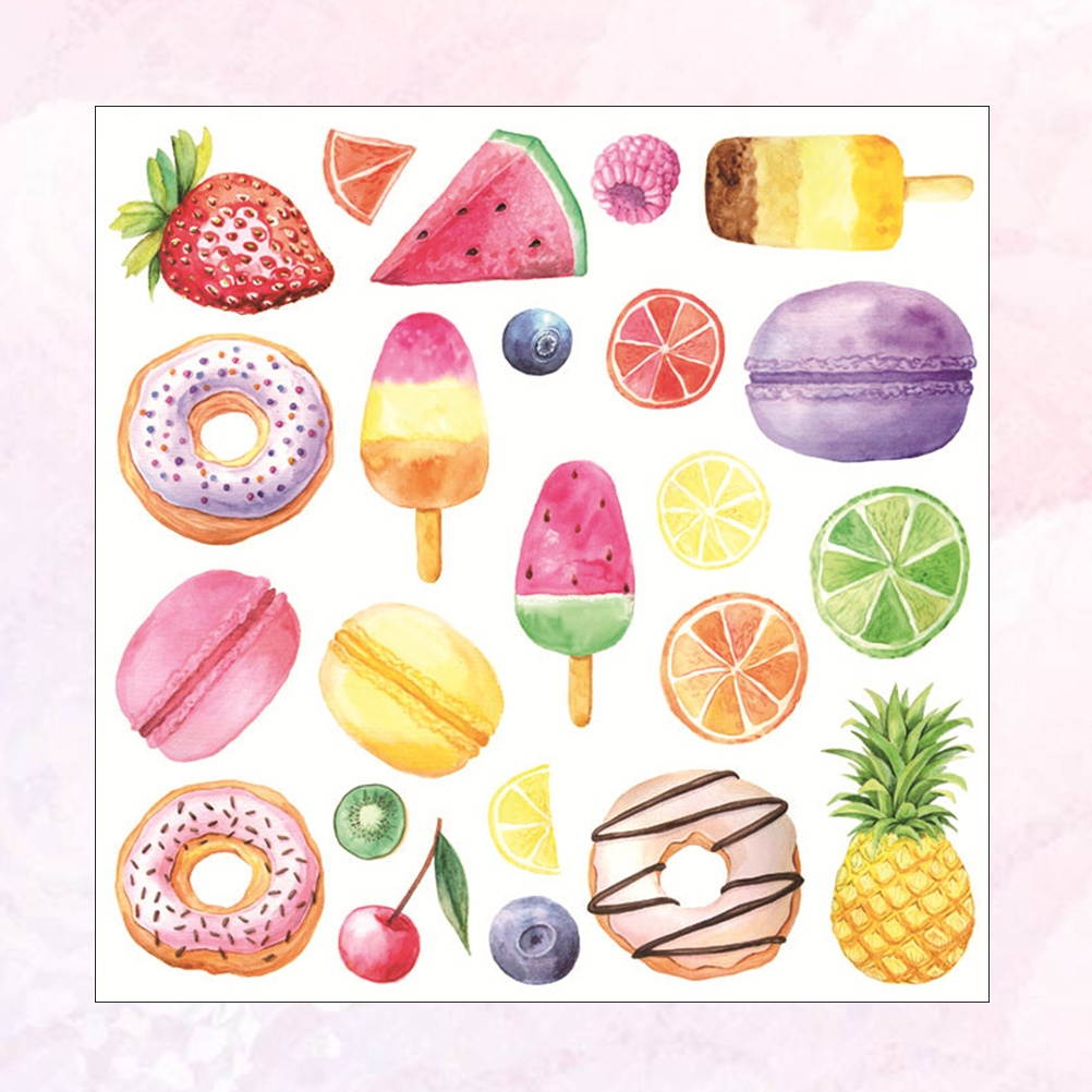 2pcs Food Pattern Wall Stickers Cake Shop Wall Paper Bedroom Wall Decals Wall Decoration for Kids Living Room Bedroom