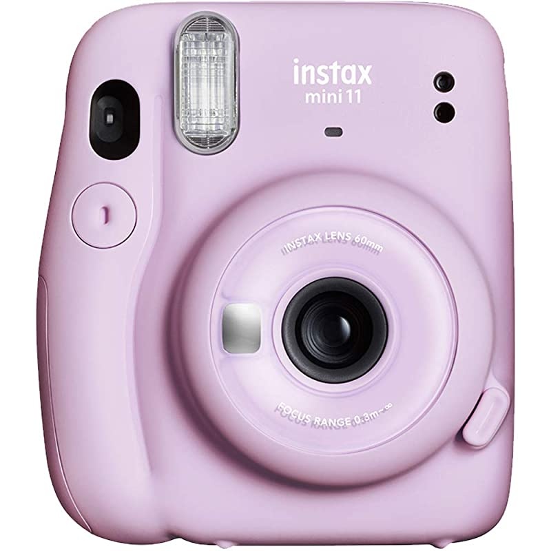 Instax Mini 11 Instant Camera Lilac Purple 16654803 + Instax Mini Twin Pack Instant Film 16437396 + Single Pack Rainbow Film + Case + Travel Stickers
