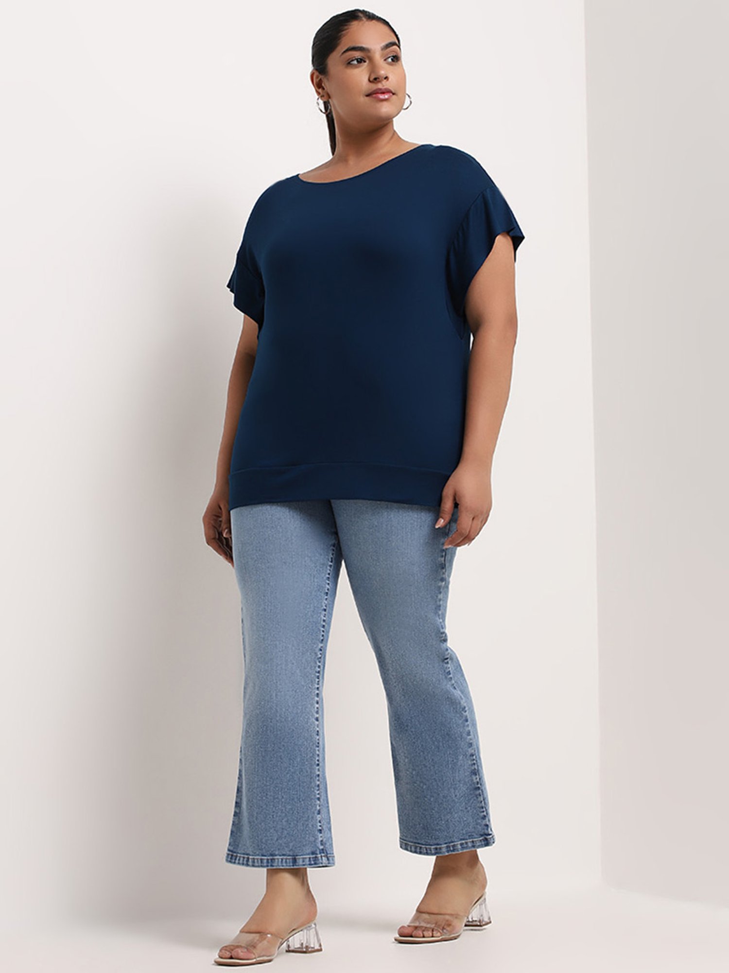 Gia by Westside Teal Solid Top