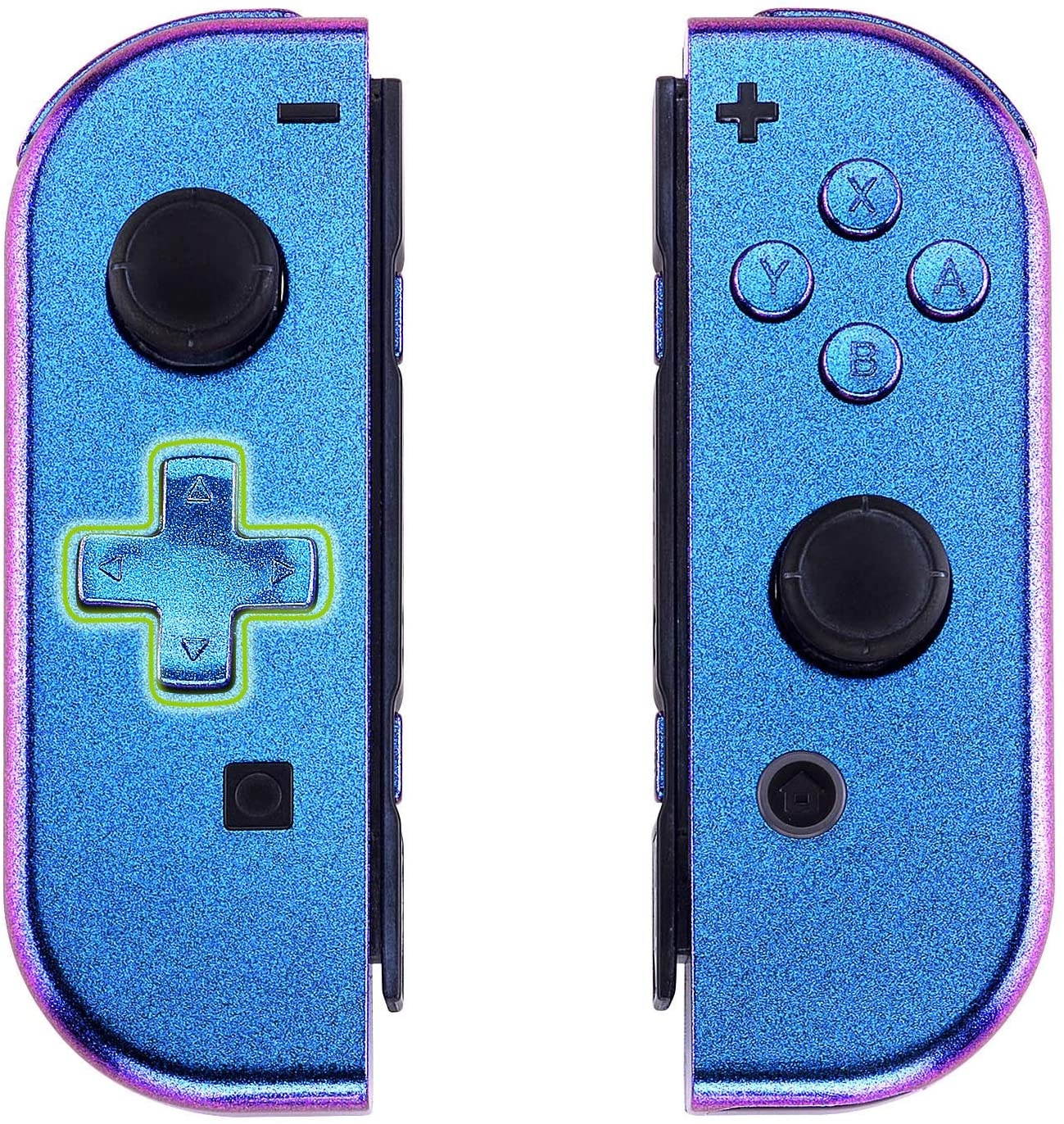 eXtremeRate Chameleon Purple Blue Joycon Handheld Controller Housing (D-Pad Version) with Full Set Buttons, DIY Replacement Shell Case for Nintendo Switch Joy-Con &ndash; Console Shell NOT Included