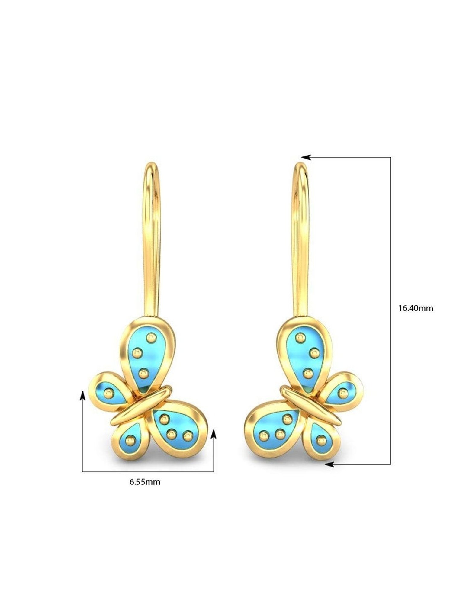 Candere by Kalyan Jewellers 18k BIS Hallmark Yellow Gold Drop Earrings
