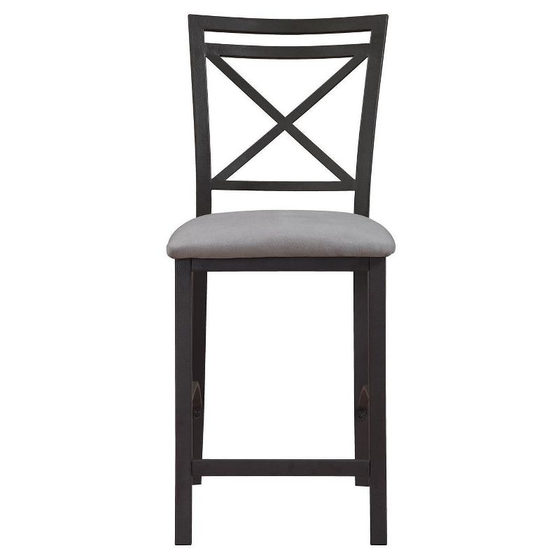 Crossback Counter Height Barstool Black Gray - Dorel Living