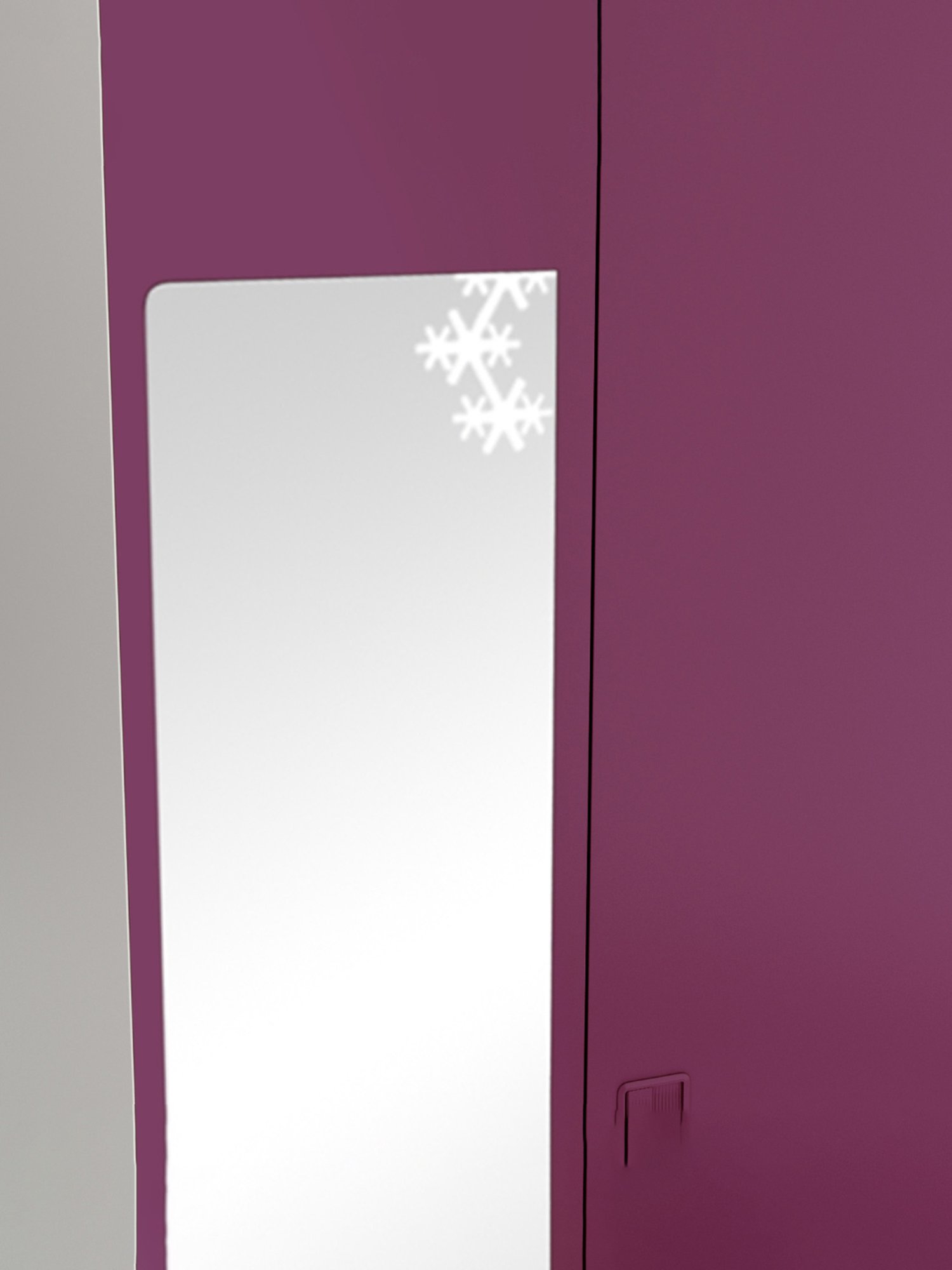 Godrej Interio Slimline 3-Door Steel Almirah, Purple (1-Year Warranty, 1 Locker, 2 Drawers,OHU)