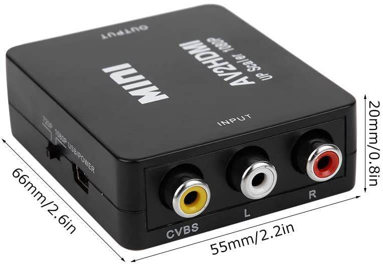 Atyhao AV to HDMI Converter - Mini AV to HDMI 1080P 60HZ Output High Definition Adapter Video Converter with USB Cable(Black)