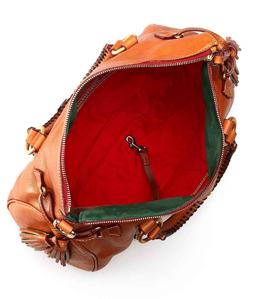 Dooney & Bourke Florentine Leather Tasseled Satchel Bag