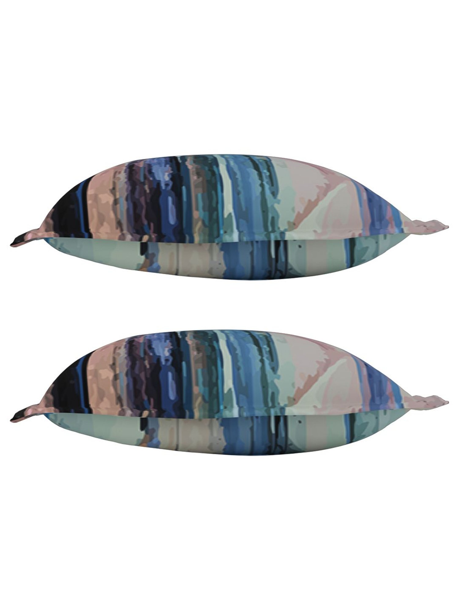 Petal Home Aquarelle Blue 300 TC Cotton Pillow Covers - Set of 2