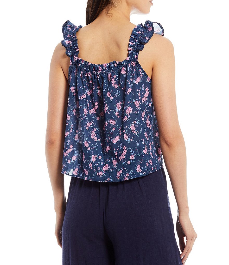 Shabby Chic Selena Floral Square Neck Tank
