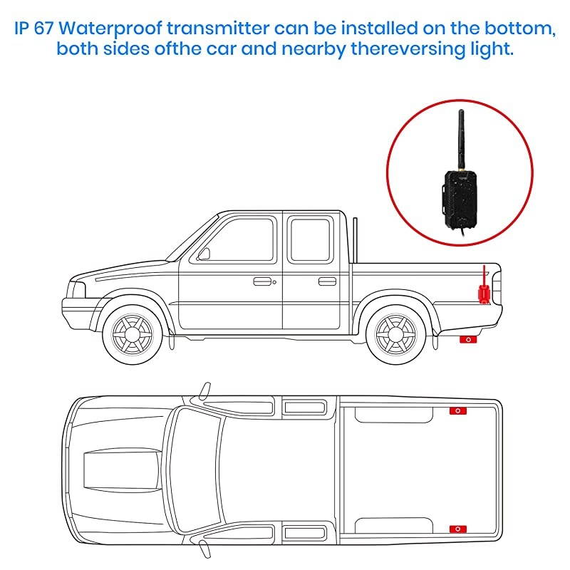 M1W Wireless Backup Camera Kit, Super Night Vision (6 LEDs) HD Rear View Camera for Truck, Sedan