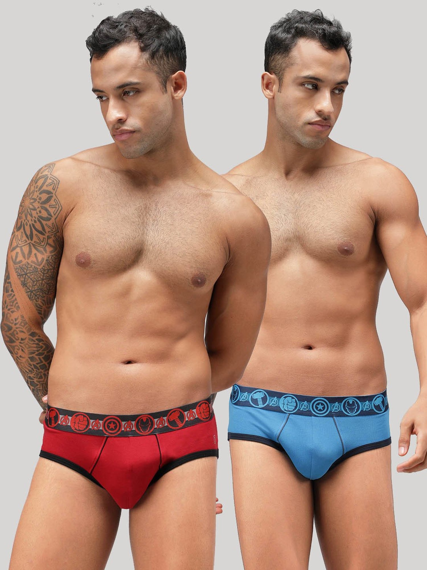 Zoiro Chinese Red & Sky Driver Regular Fit Briefs - Pack Of 2