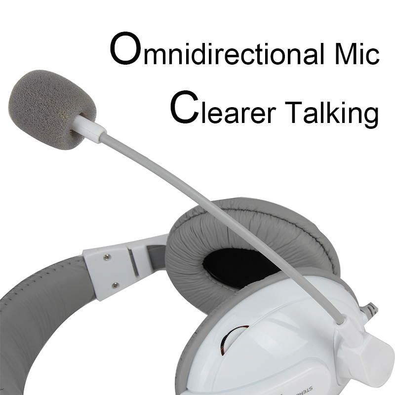 SENICC ST-2688 Stereo Audio Headset with Mic 3.5mm Dual Plugs, Computer Headphones for School Teaching Video Chat Online Class
