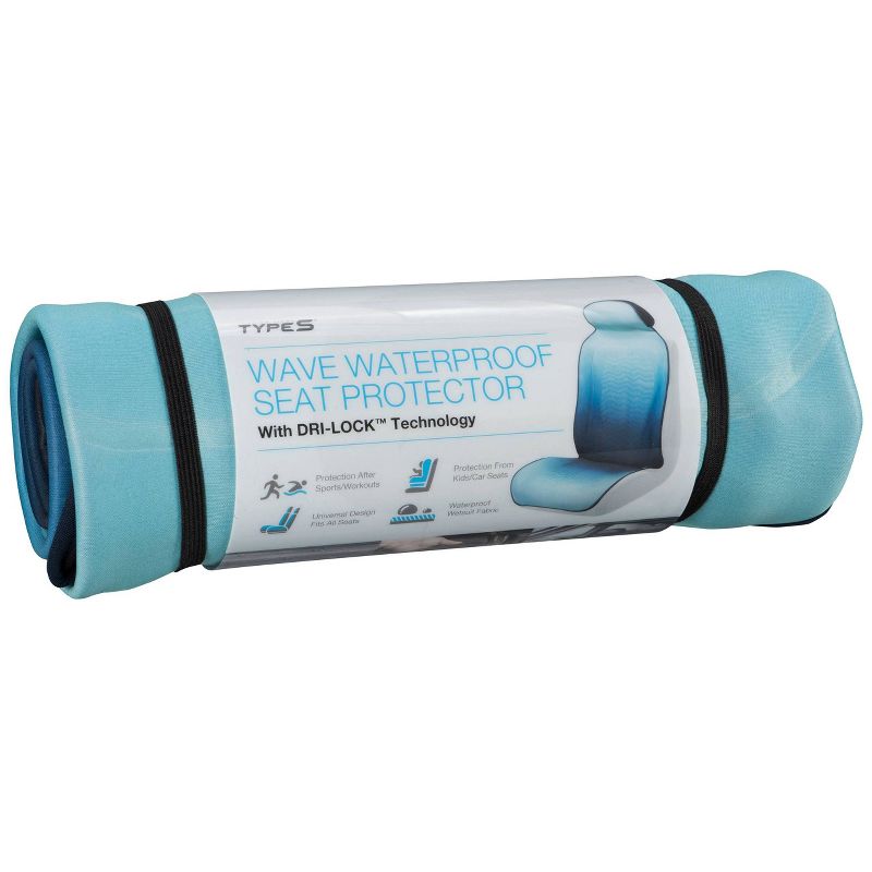 Type S 4"x15"x4" Wave Slip-on Waterproof Seat Protector Blue