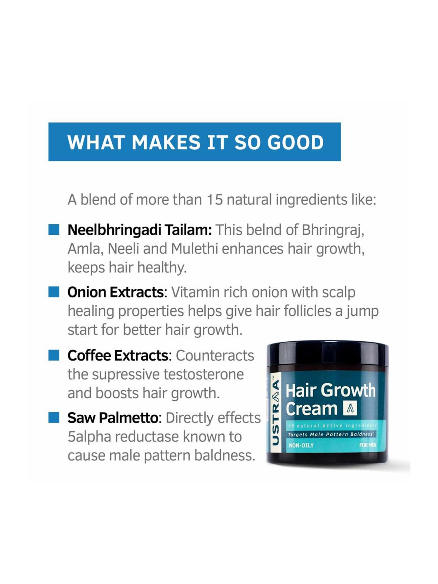 Ustraa Hair Growth Cream - 100 gm