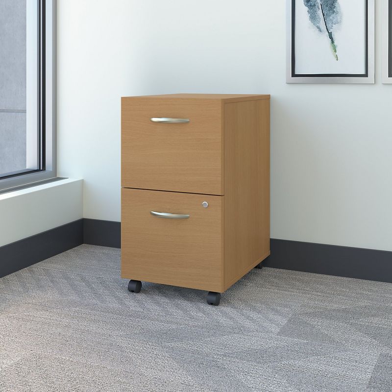 Bush Series C Light Oak 2 Drawer Mobile Pedestal - Assembled WC60352SU