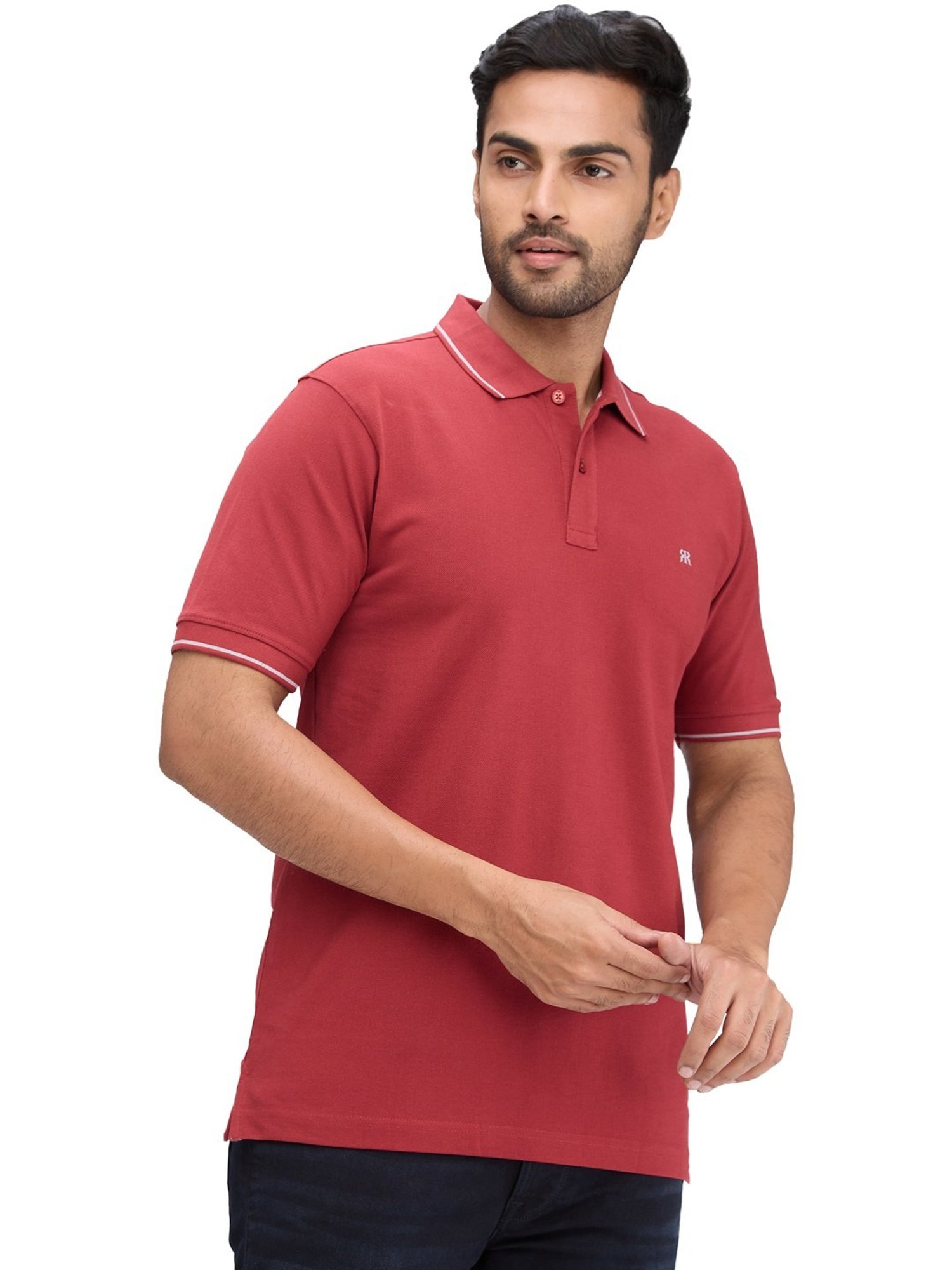 Raymond Maroon Slim Fit Polo T-Shirt