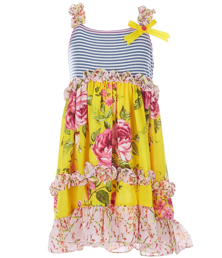 Bonnie Jean Little Girls 2T-6X Mixed-Media Fit-And-Flare Dress