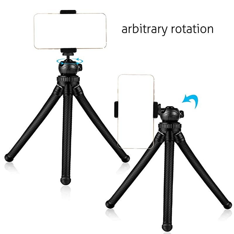 Phone Tripod Mount Stand Camera Holder for iPhone 1111 Pro11 Pro MaxXs XR Xs Max 8 7 Plus 6s Digtal Camera Galaxy S10 S9 S8 Plus S7 S7 Edge Note 10Camera and More Black
