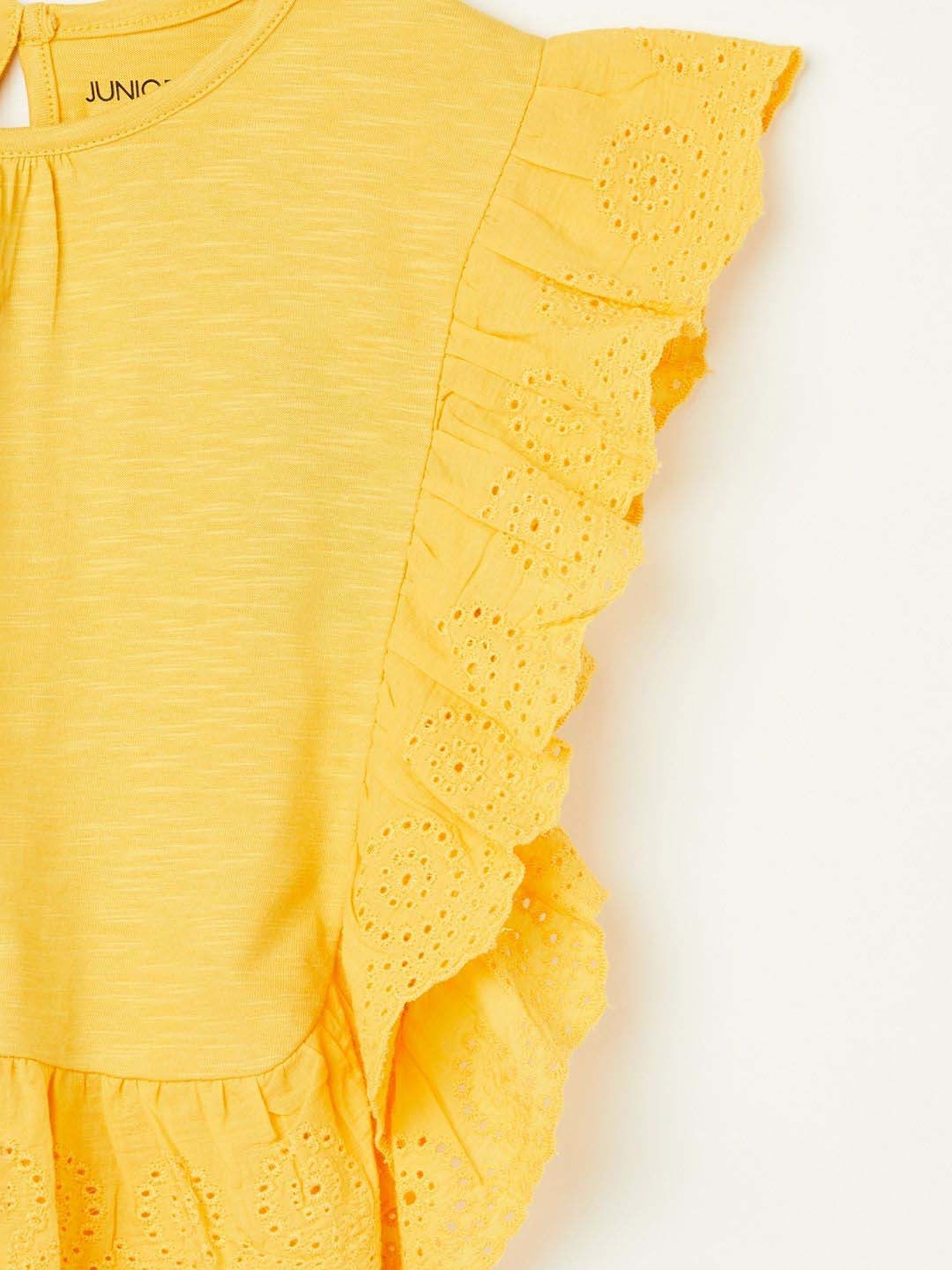 Juniors by Lifestyle Yellow Cotton Regular Fit T-Shirt