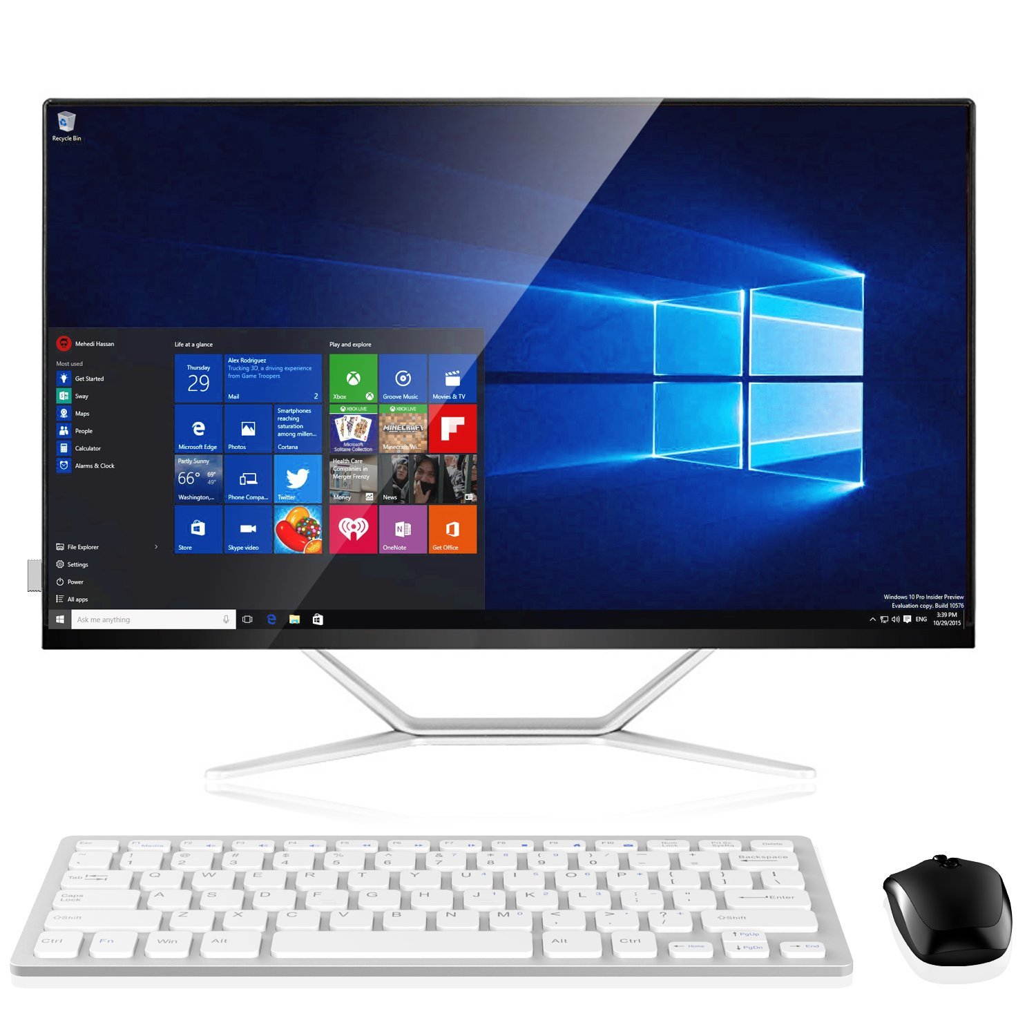 JETech Ultra-Slim 2.4G Wireless Keyboard  (Black) - 2160  for  Windows XP /7/8/10/Vista