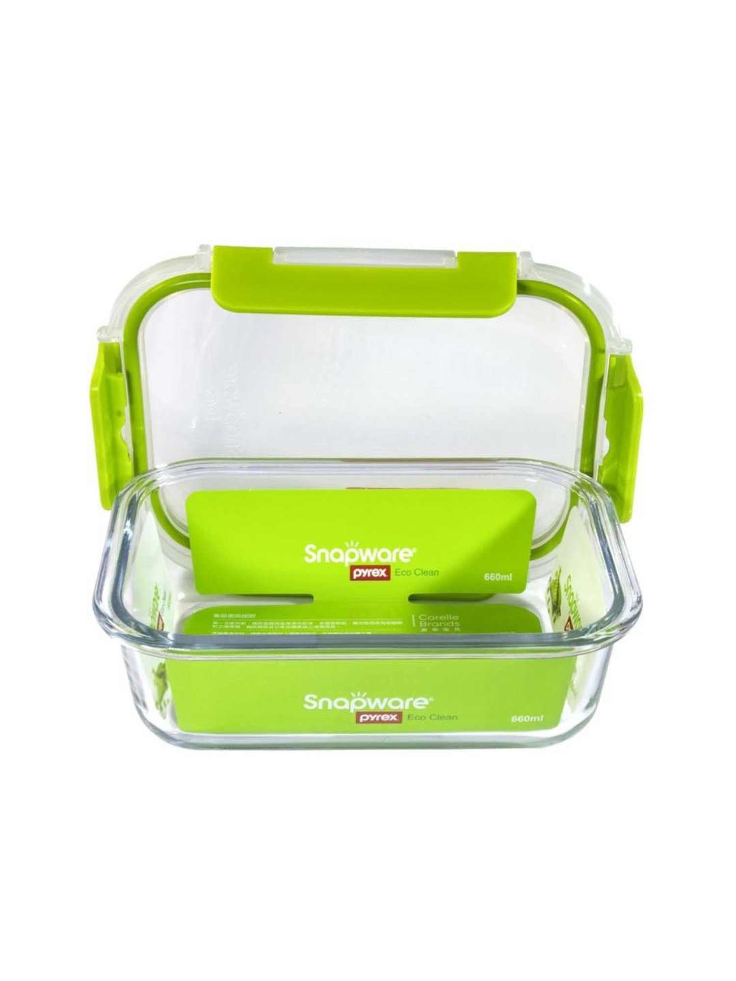 Corelle Pyrex Eco Clean Green Glass Snap Container (0.66 L)