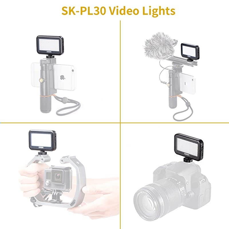 LED Video Light for iPhone Camera  SKPL30 30 LED Dimmable Light Brightness Adjusting USB Charger for DSLR Camera Camcorder GoPro Action iOS Android Smartphones Party Wedding Live Stream