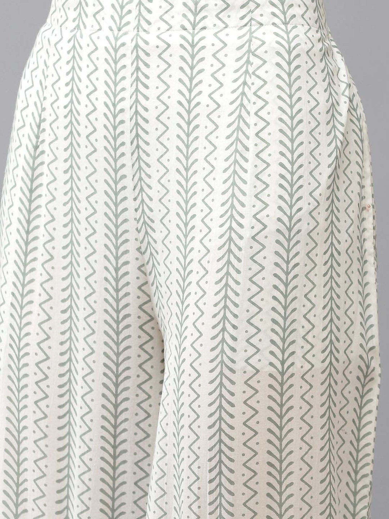 Libas Blue & White Cotton Printed Kurta Palazzo Set With Dupatta