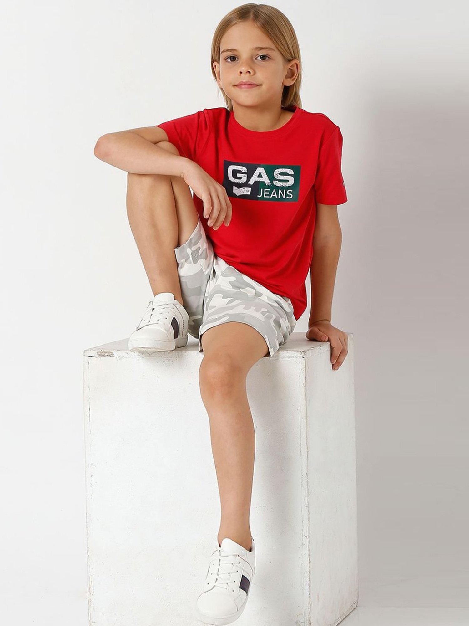 GAS KIDS Red Printed T-Shirt