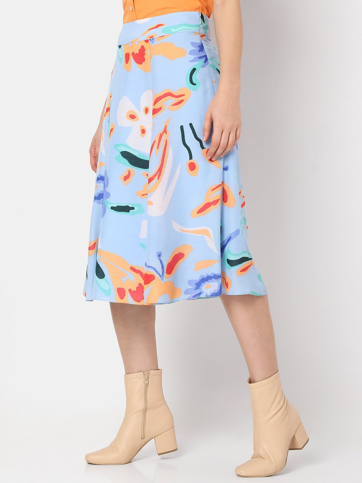 Vero Moda Blue Printed Skirt