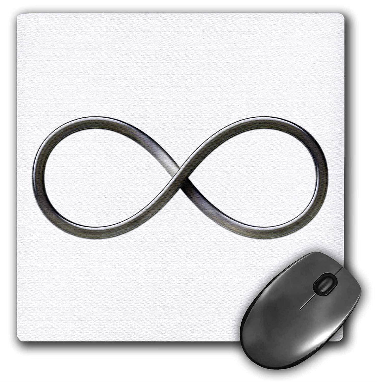 3dRose LLC 8 x 8 x 0.25 Inches Mouse Pad, Infinity Symbol on White (mp_24235_1)