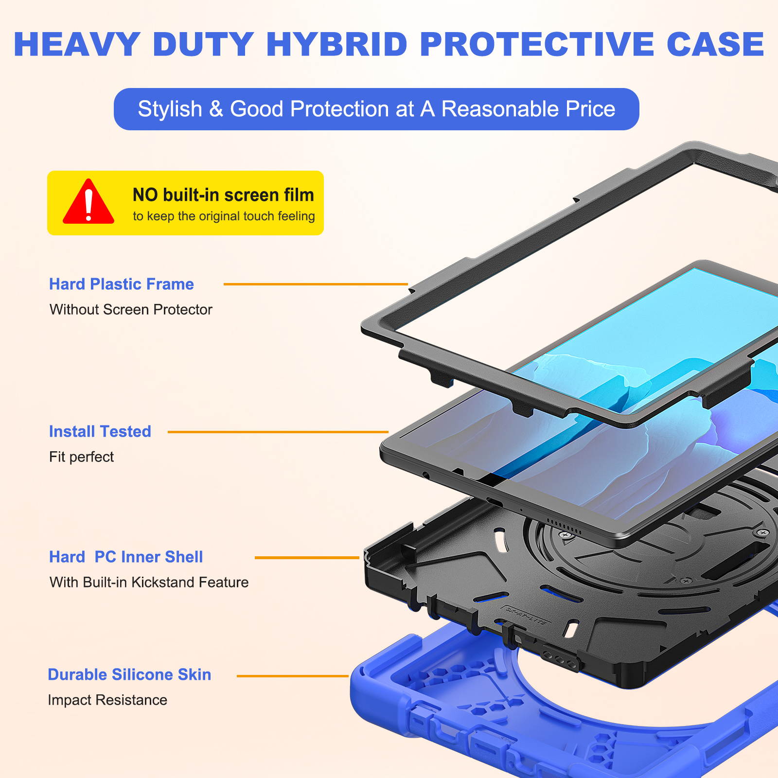 Galaxy Tab A7 Lite Case, Heavy Duty Rugged Shockproof Case with Adjustable Hand Strap, Carrying Shoulder Strap, Rotating Kickstand for Samsung galaxy Tab A7 Lite 8.7 inch 2021 Model SM-T220 SM-T225
