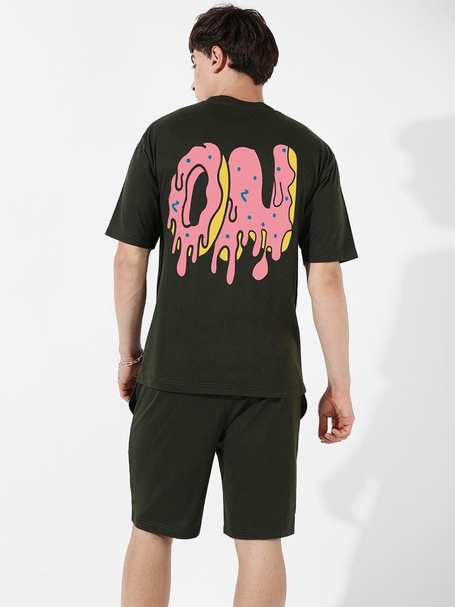 Campus Sutra Green Regular Fit Oversized Printed Co-Ord Set