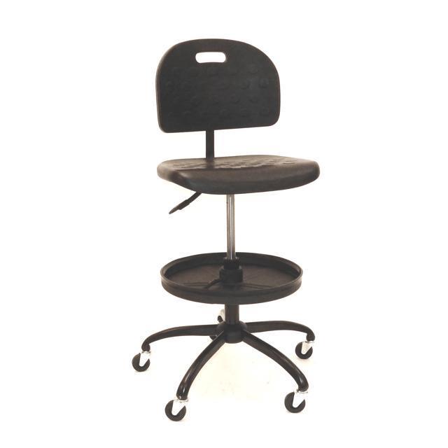 Shopsol Black Polyurethane Task Chair 11-1/4" Back Height, Arm Style: No Arm