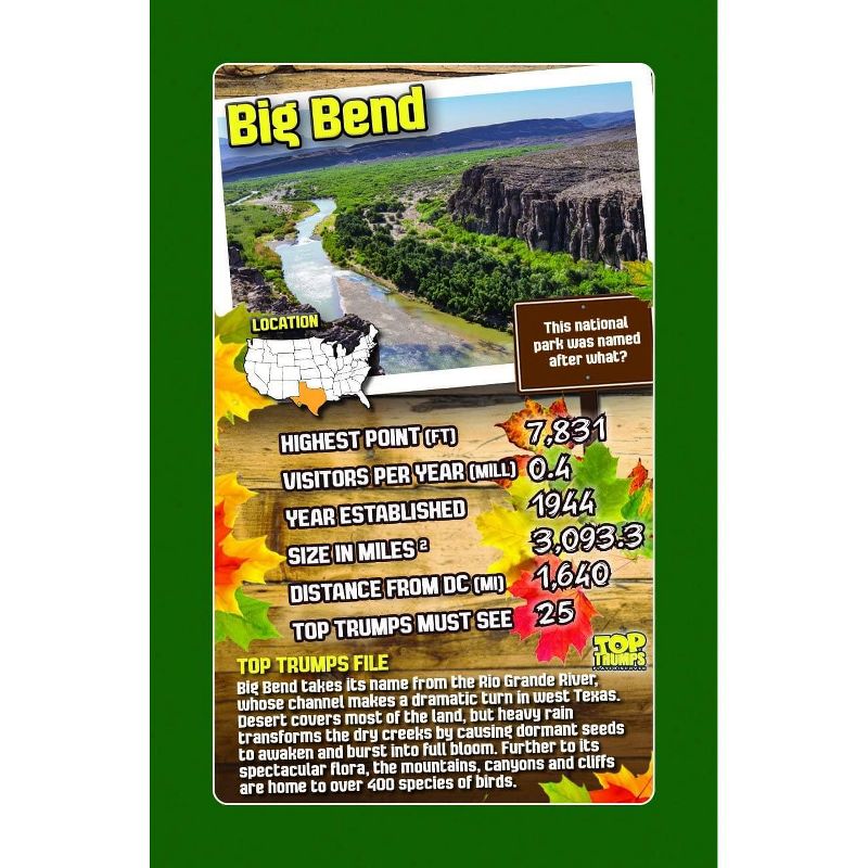 Top Trumps National Parks Top Trumps Card Game