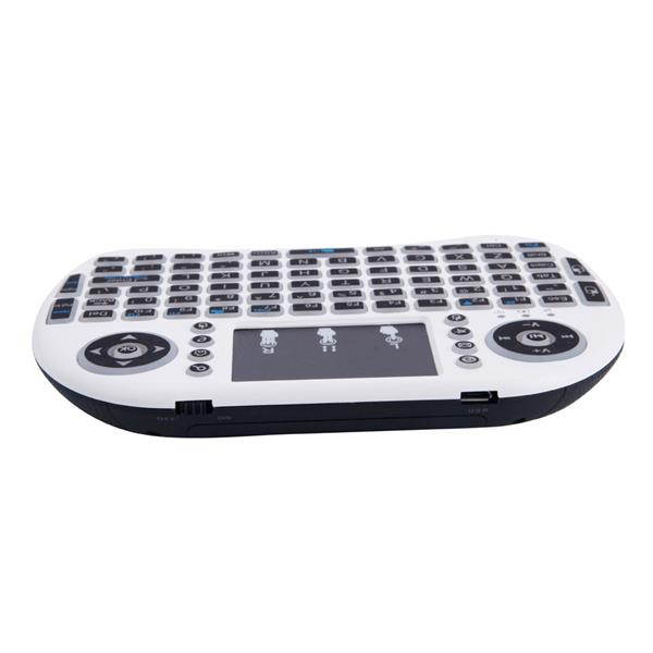MINI i8 2.4GHz 3-color Backlight Wireless Keyboard with Touchpad White
