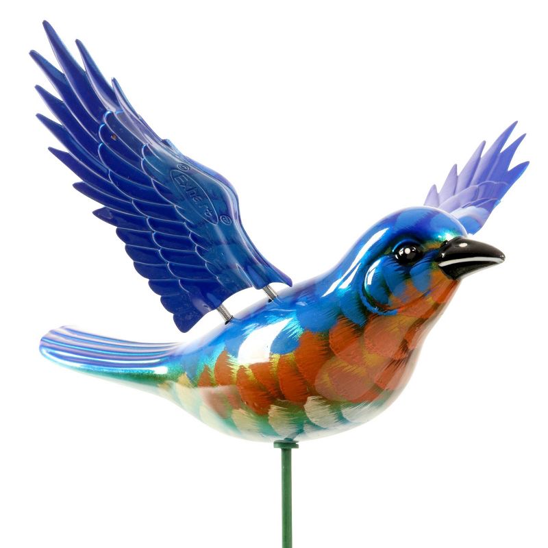 2pk 11" Plastic and Metal Windy Wings Bluebird Stakes Red - Exhart