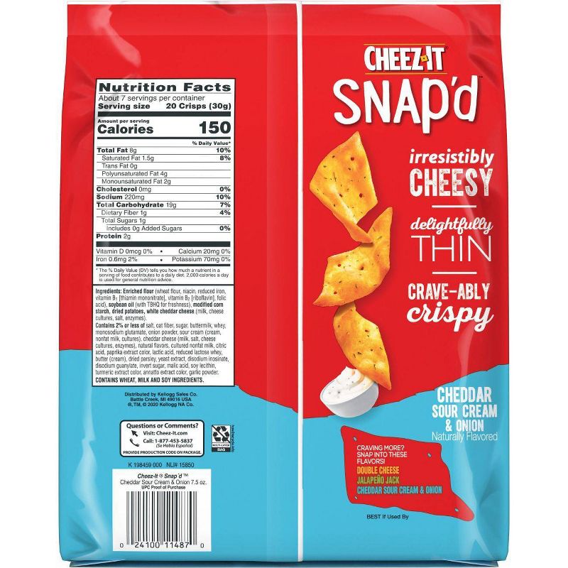 Cheez-It Snap'd Cheddar Sour Cream & Onion Crackers - 7.5oz