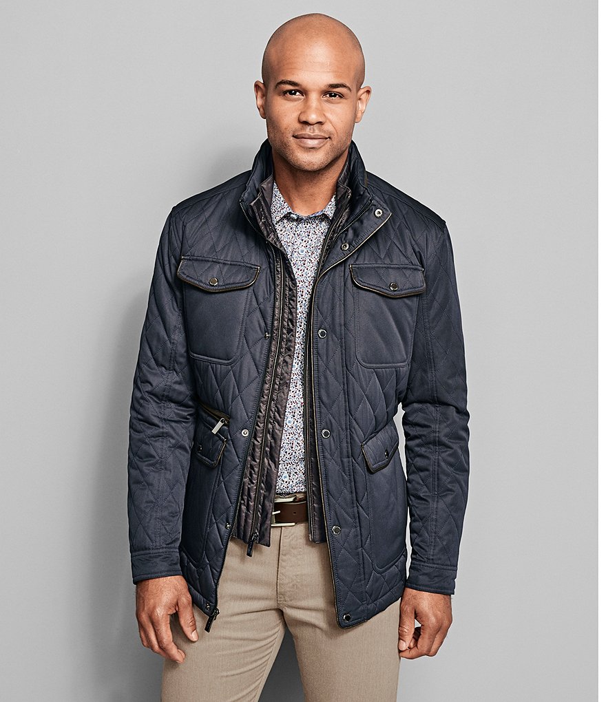 Cole Haan Hooded Down Zip Front Puffer Jacket