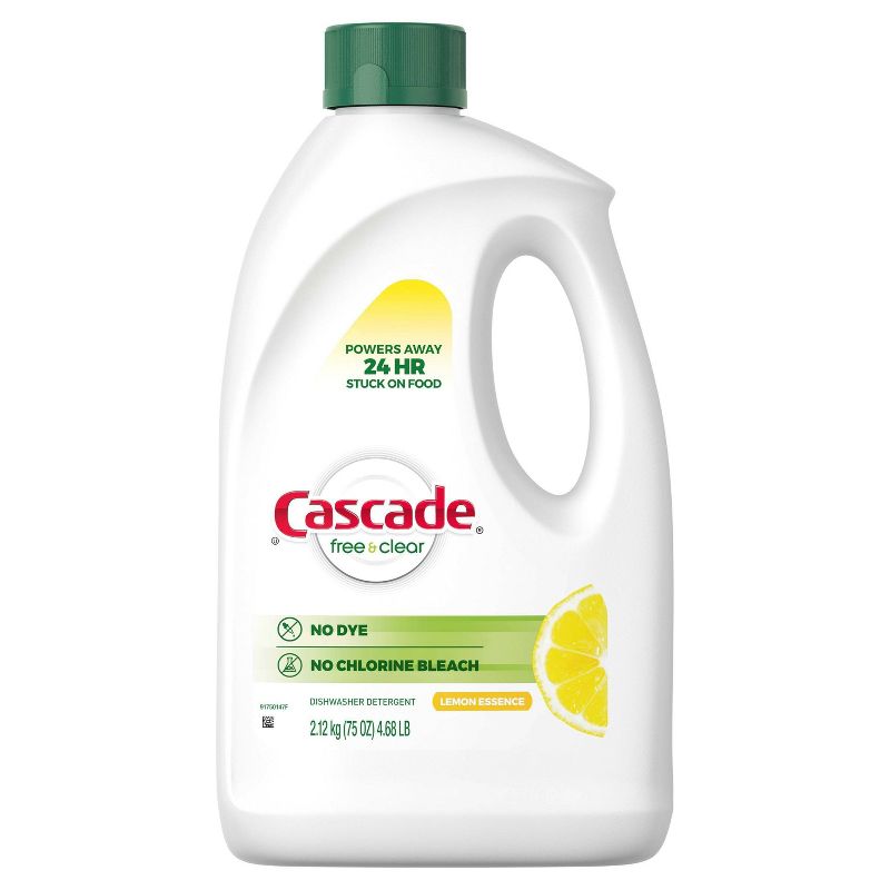Cascade Free & Clear Gel Lemon Essence Disinfectant - 75 fl oz