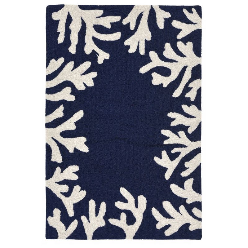 Capri Coral Border Rug - Navy - (2'X3') - Liora Manne