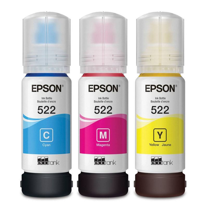 Epson 522 C/M/Y 3pk Ink Bottles - Cyan Magenta Yellow (T522520-CP)