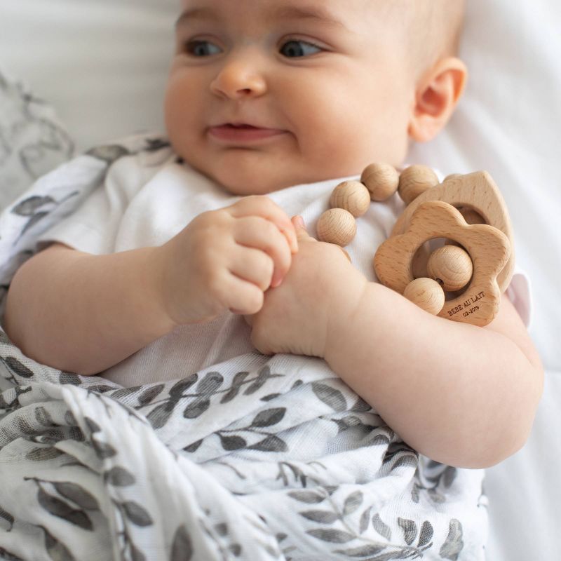 Bebe au Lait Wooden Teethers - Heart Flower