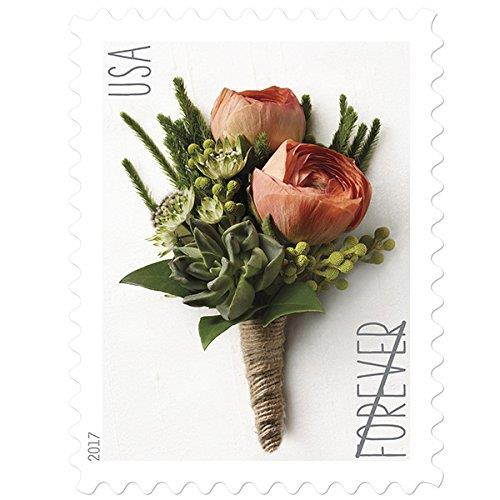 USPS Forever Stamp: Celebration Corsage and Boutonniere Combination Package (1 Sheet of each)