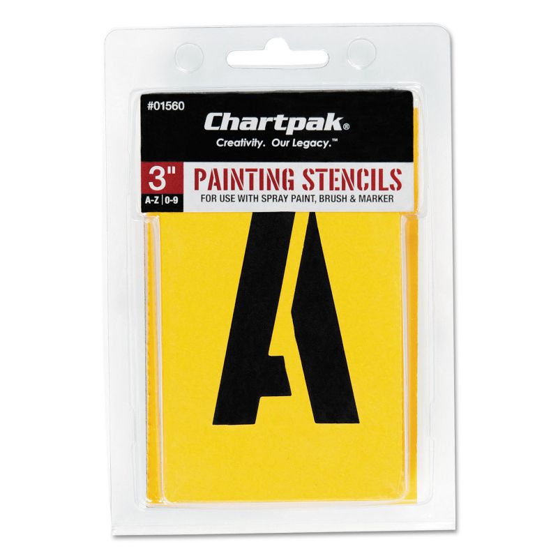 Chartpak Painting Stencil Set A-Z Set/0-9 Manila 35/Set 01560