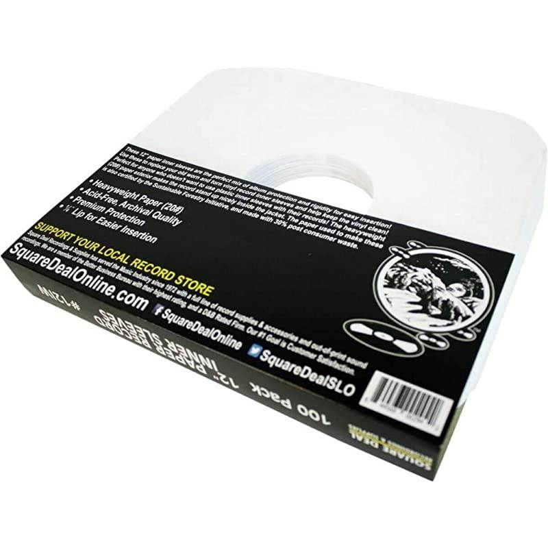 Vinyl Record Sleeves Heavyweight White Paper Inner Sleeves Archival Quality AcidFree Set of 100 12IW