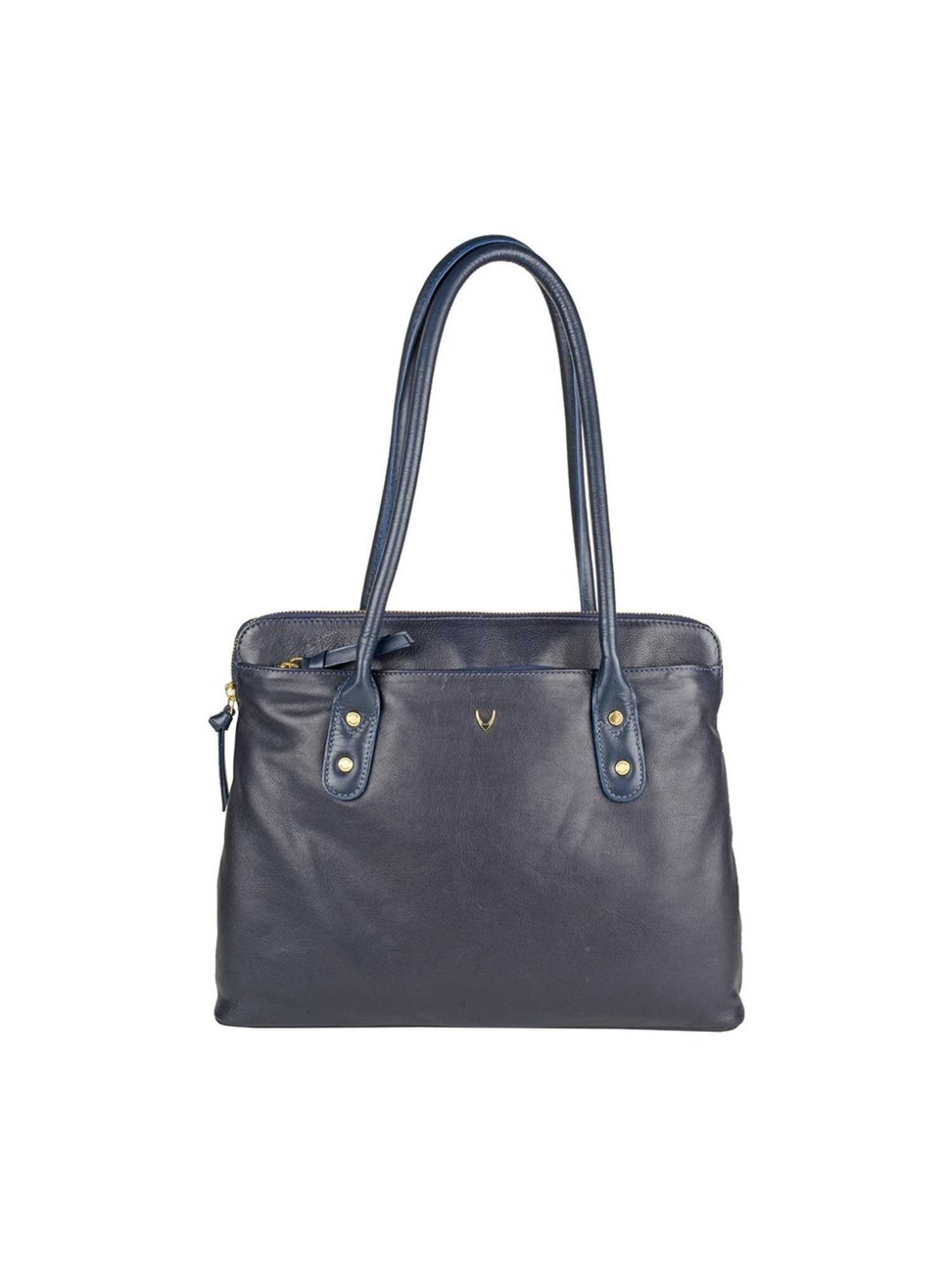 Hidesign Taylor Navy Solid Leather Shoulder Bag