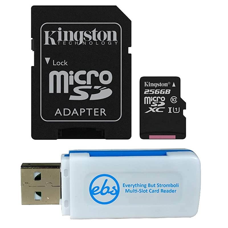 256GB SDXC Micro Canvas Select Memory Card and Adapter Works with Samsung Galaxy A10 A20 A70 Cell Phone SDCS256GB Bundle with 1 Everything But Stromboli MicroSD and SD Card Reader
