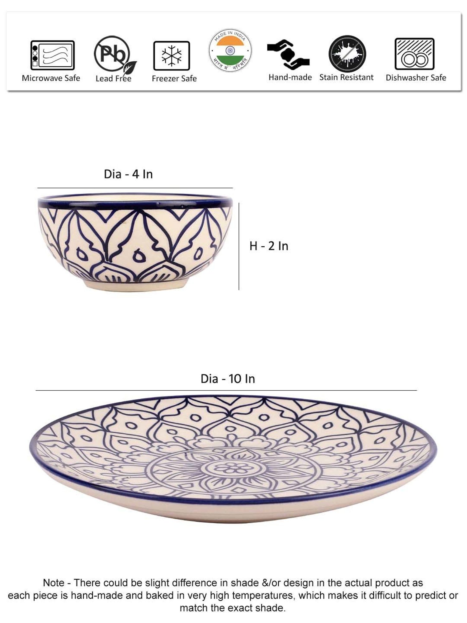 VarEesha Mehraab Blue & White Ceramic Dinner Set