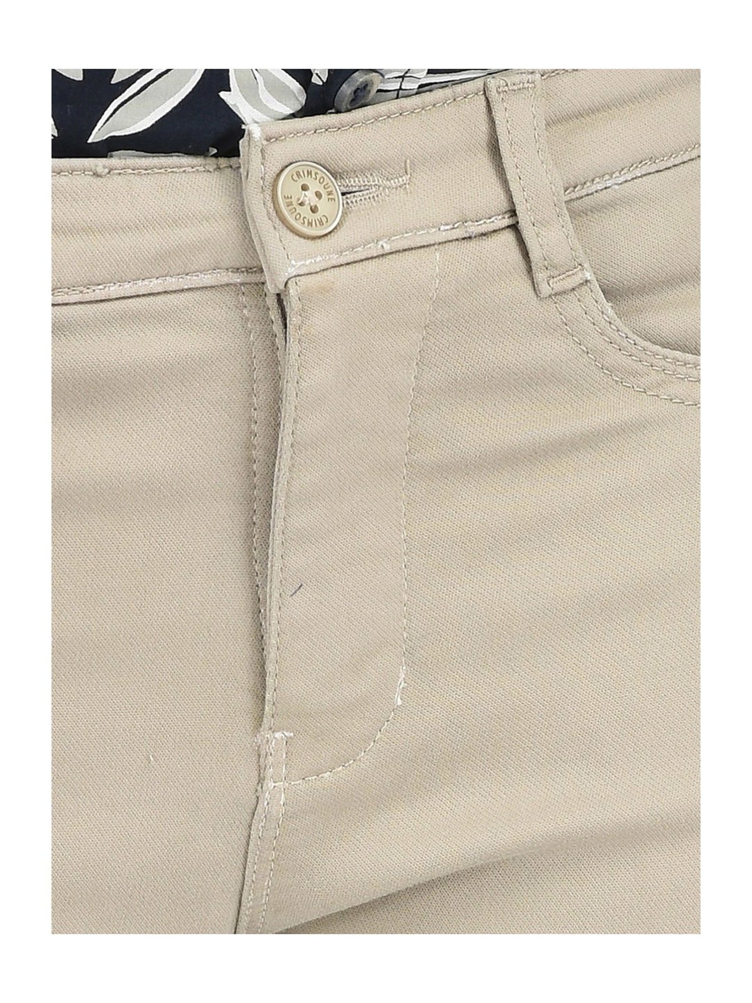 Crimsoune Club Boys Khaki Solid Trousers